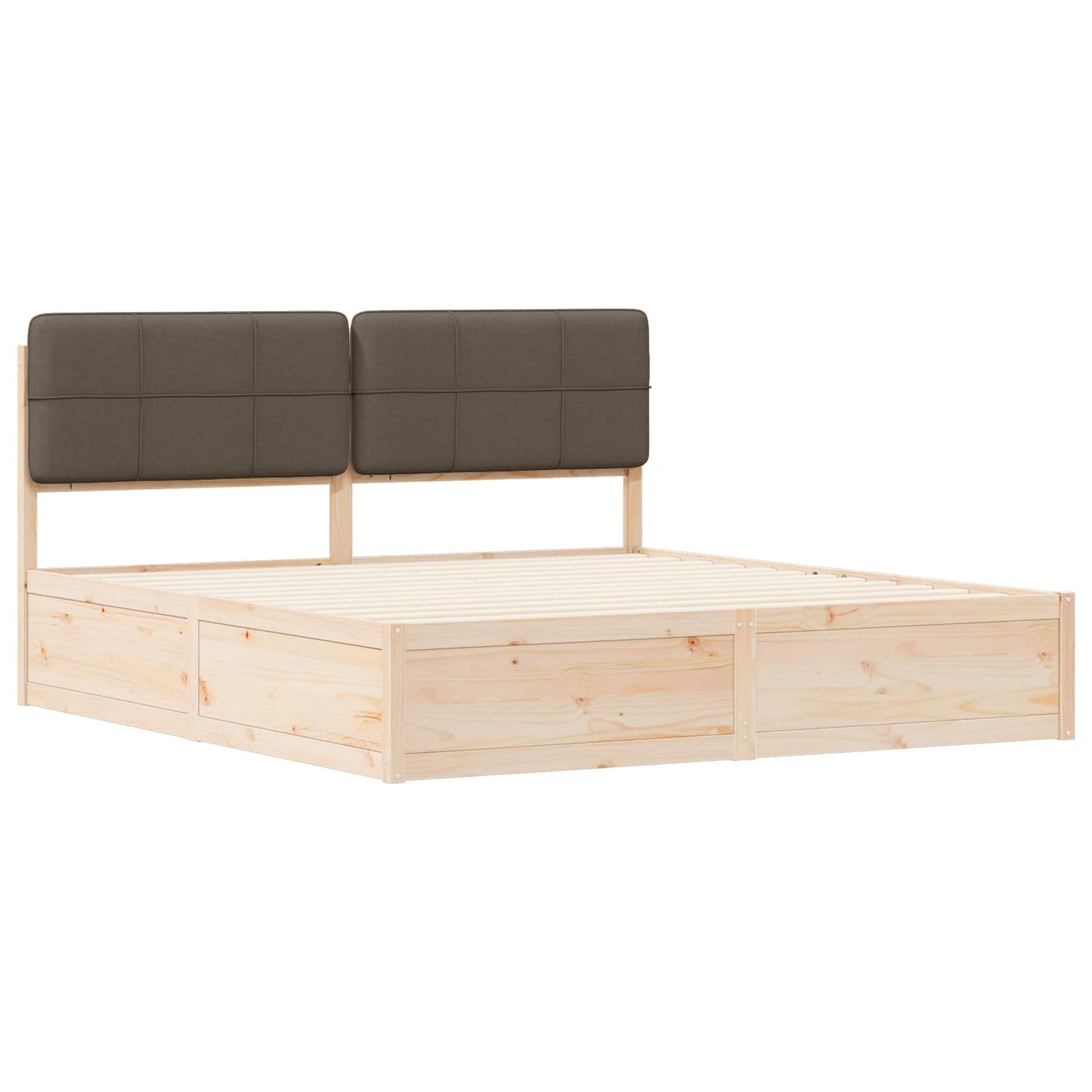 Bettgestell mit gepolstertem Kopfteil Taupe 180 x 200 cm