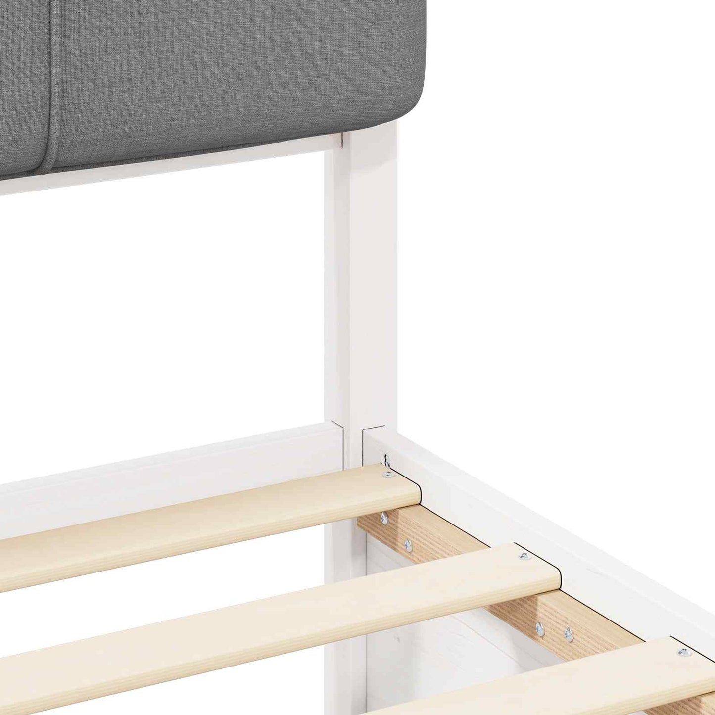 Bettgestell mit gepolstertem Kopfteil Hellgrau 180 x 200 cm