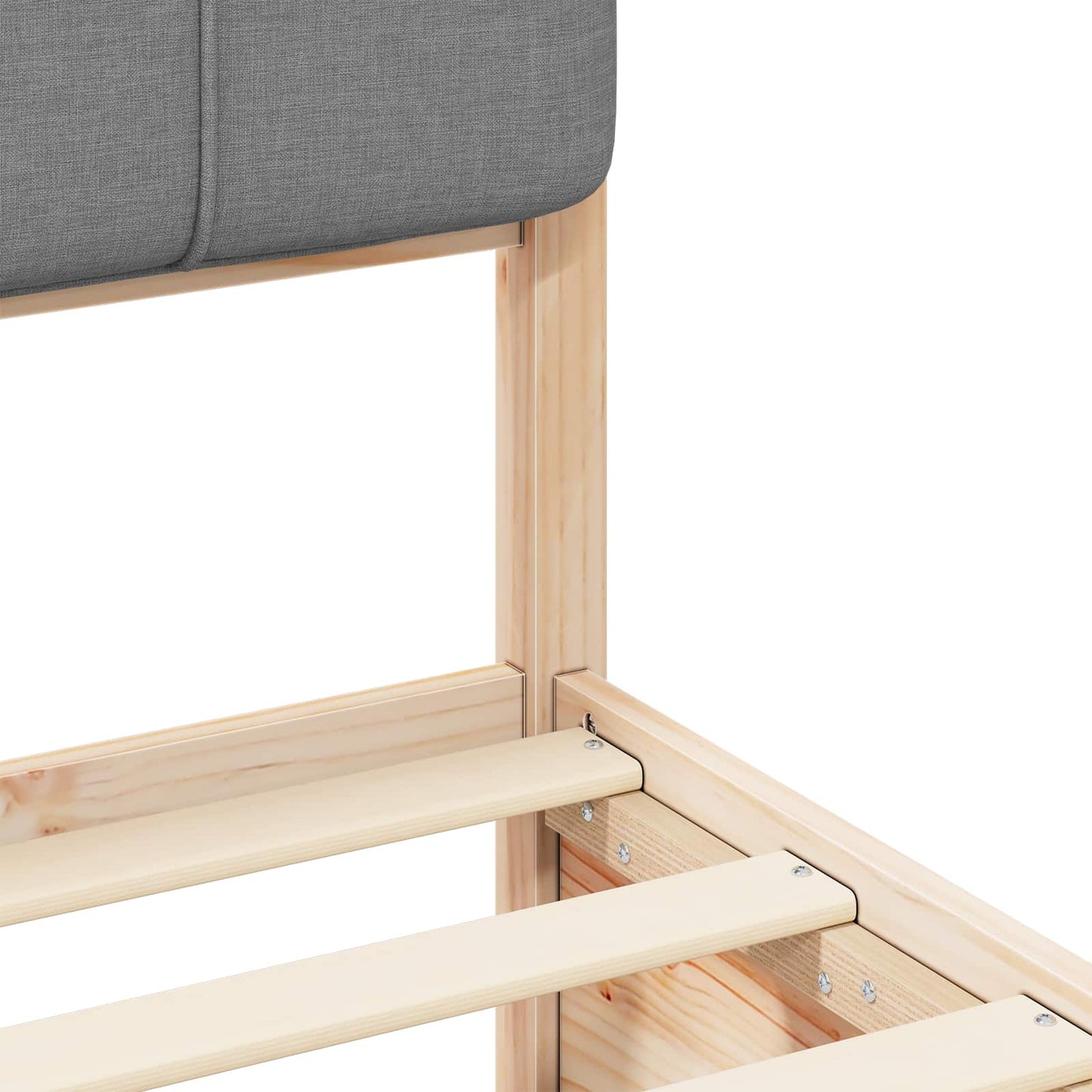 Bettgestell mit gepolstertem Kopfteil Hellgrau 150 x 200 cm