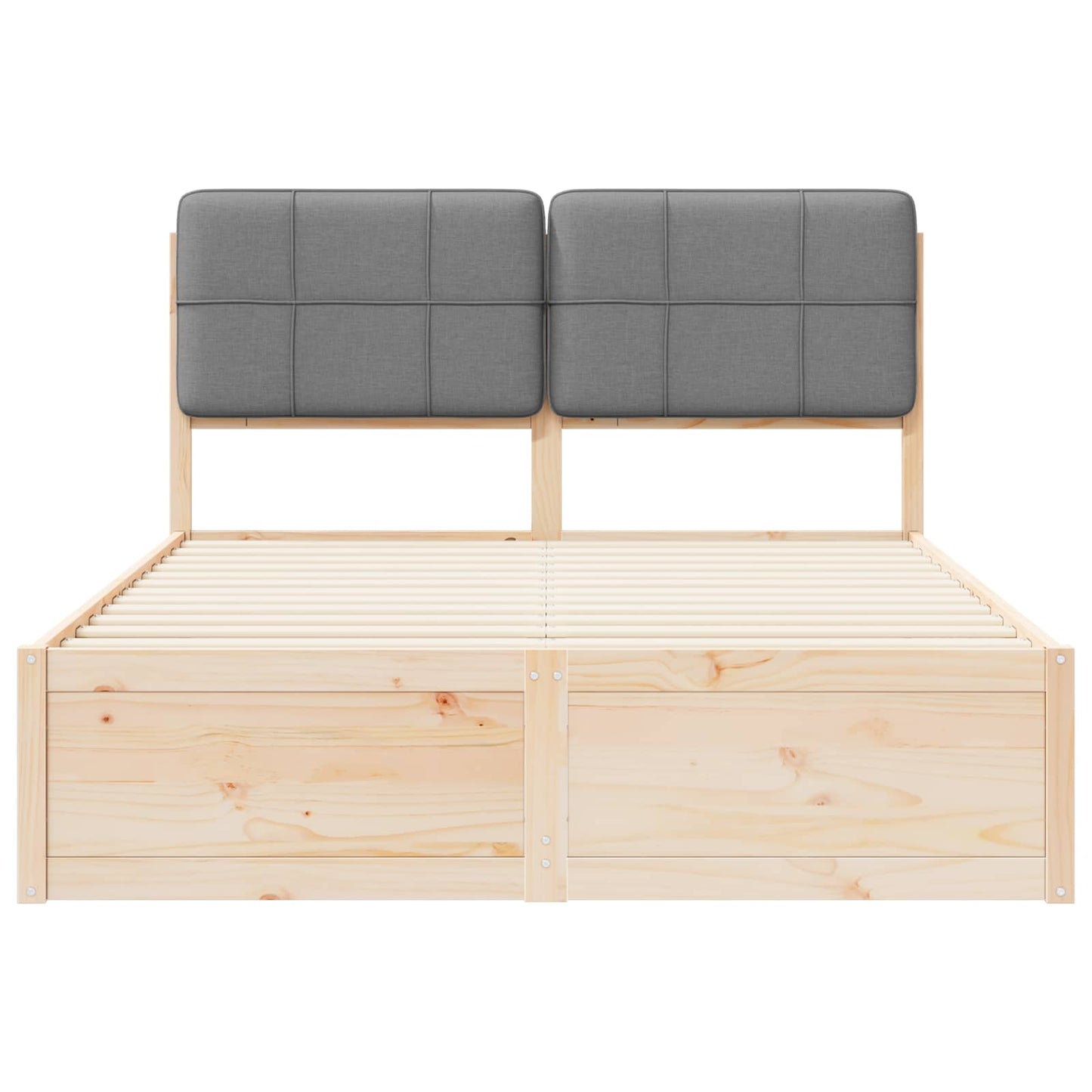 Bettgestell mit gepolstertem Kopfteil Hellgrau 150 x 200 cm