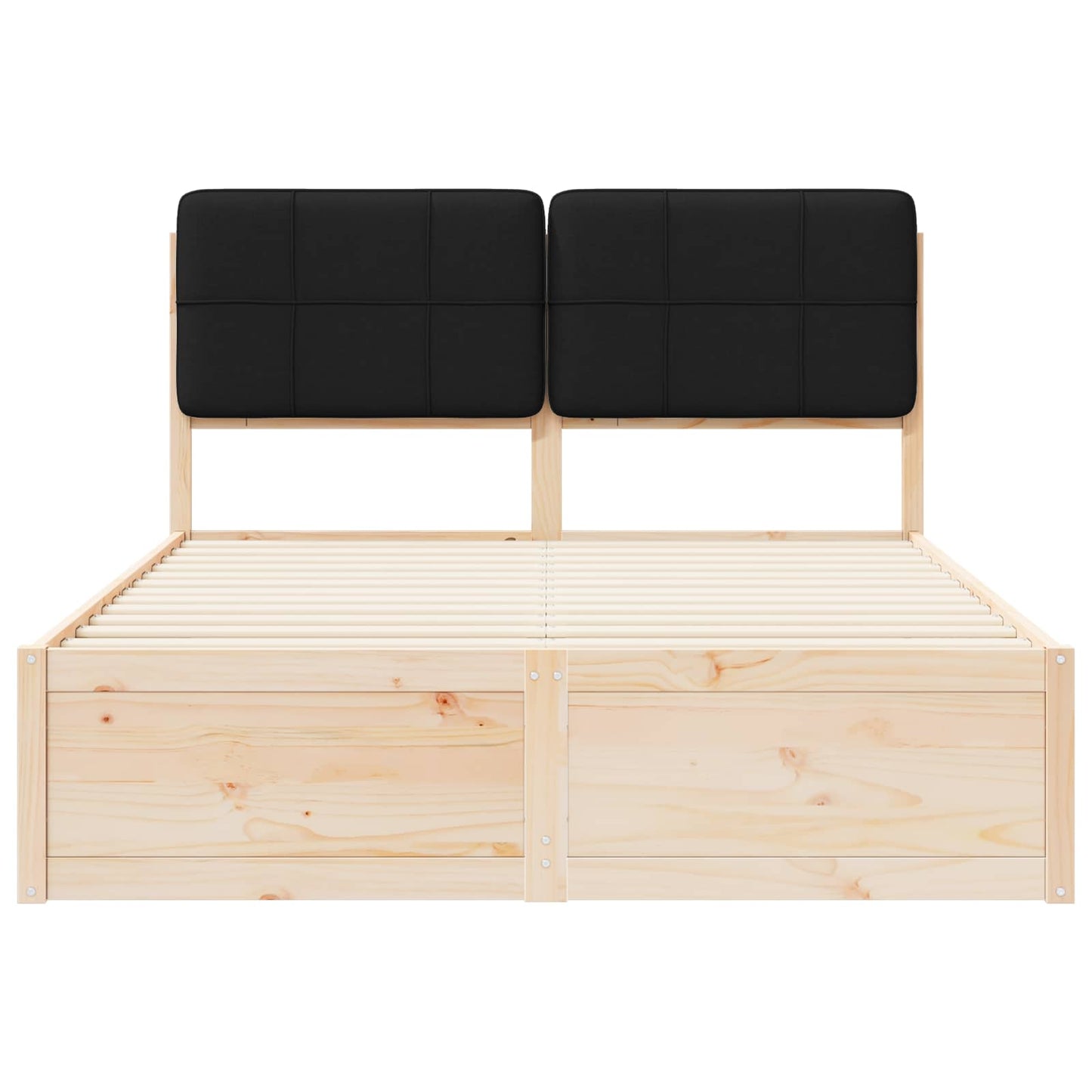 Bettgestell mit gepolstertem Kopfteil Schwarz 150 x 200 cm