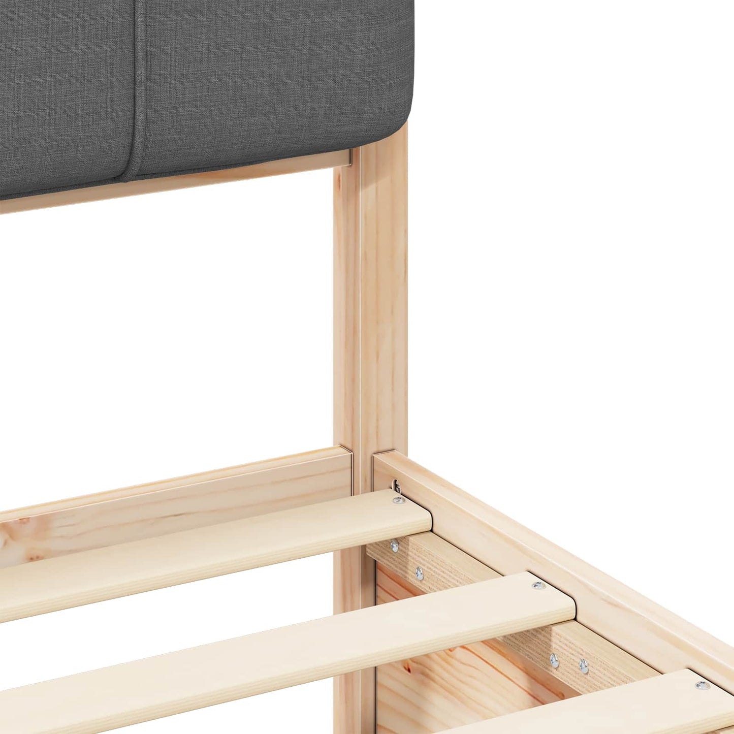 Bettgestell mit gepolstertem Kopfteil Dunkelgrau 140 x 200 cm