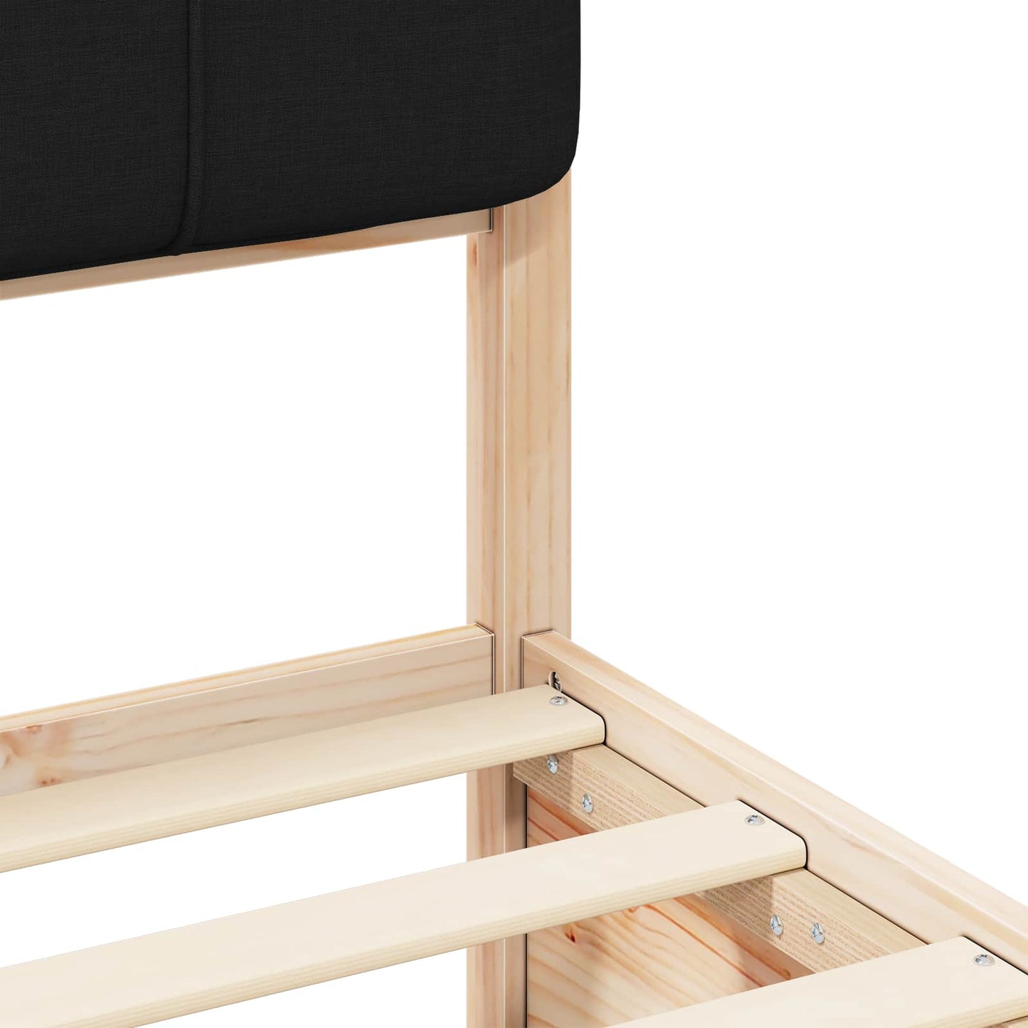 Bettgestell mit gepolstertem Kopfteil Schwarz 140 x 200 cm