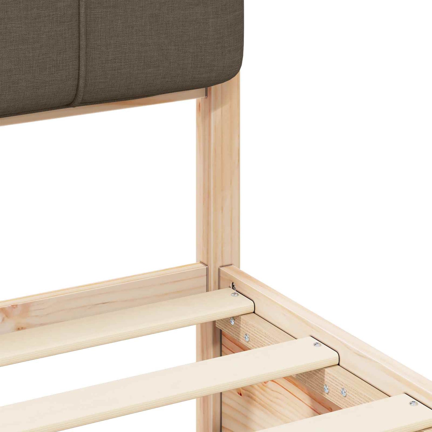 Bettgestell mit gepolstertem Kopfteil Taupe 140 x 190 cm