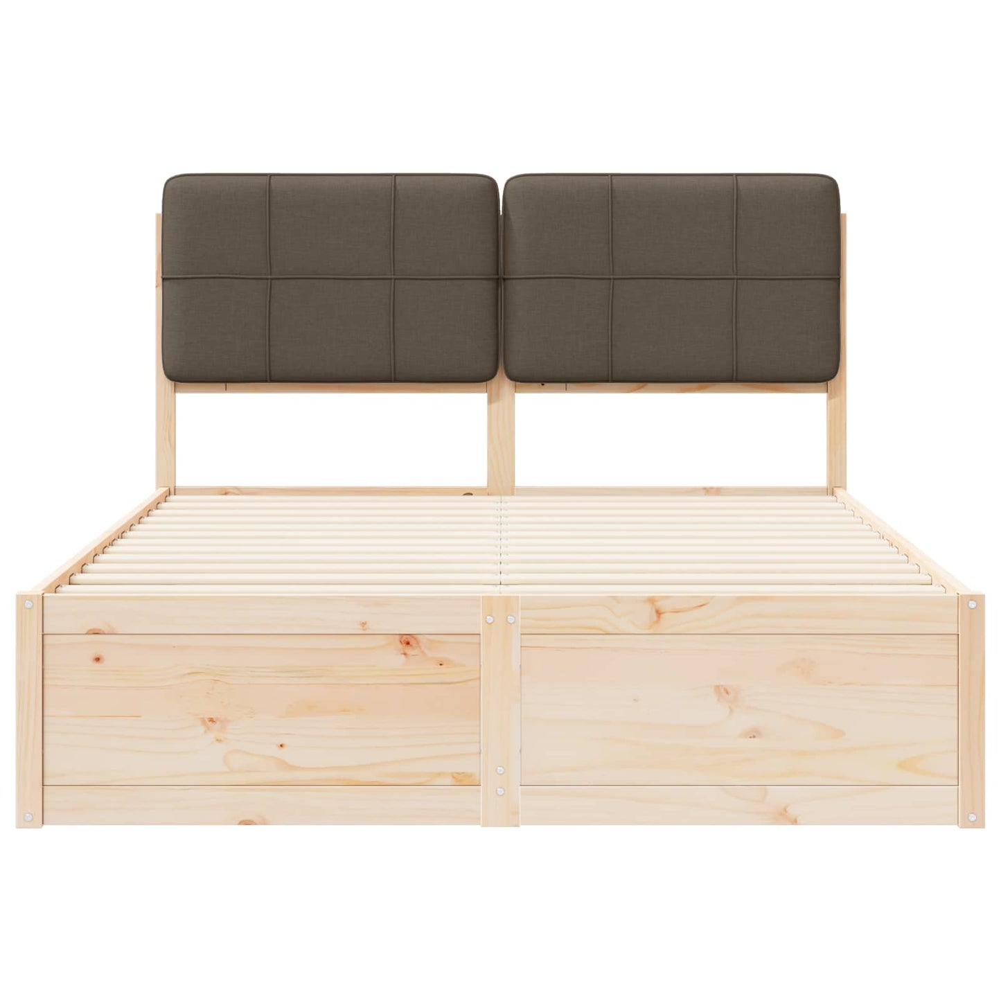 Bettgestell mit gepolstertem Kopfteil Taupe 140 x 190 cm