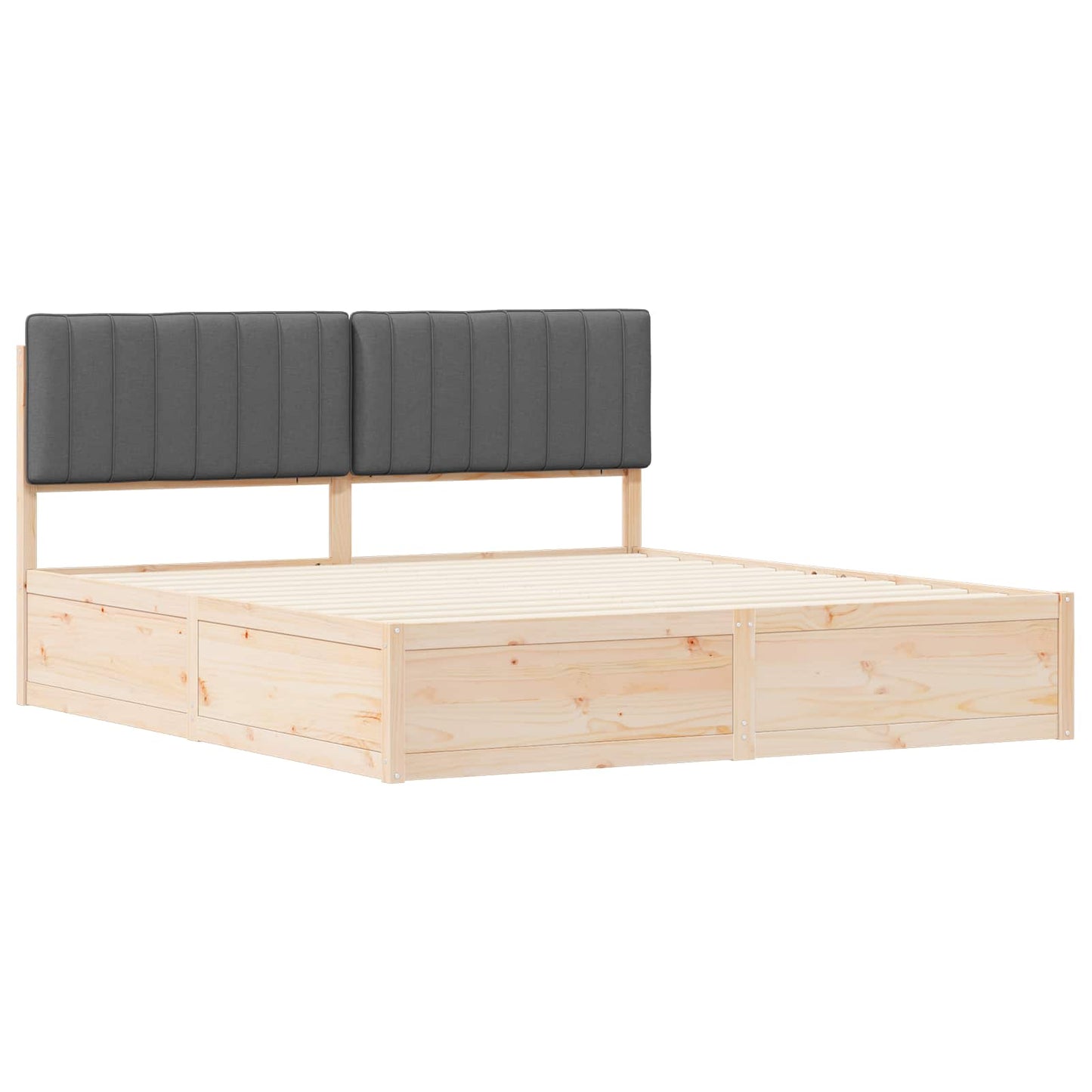 Bettgestell mit gepolstertem Kopfteil Dunkelgrau 180 x 200 cm