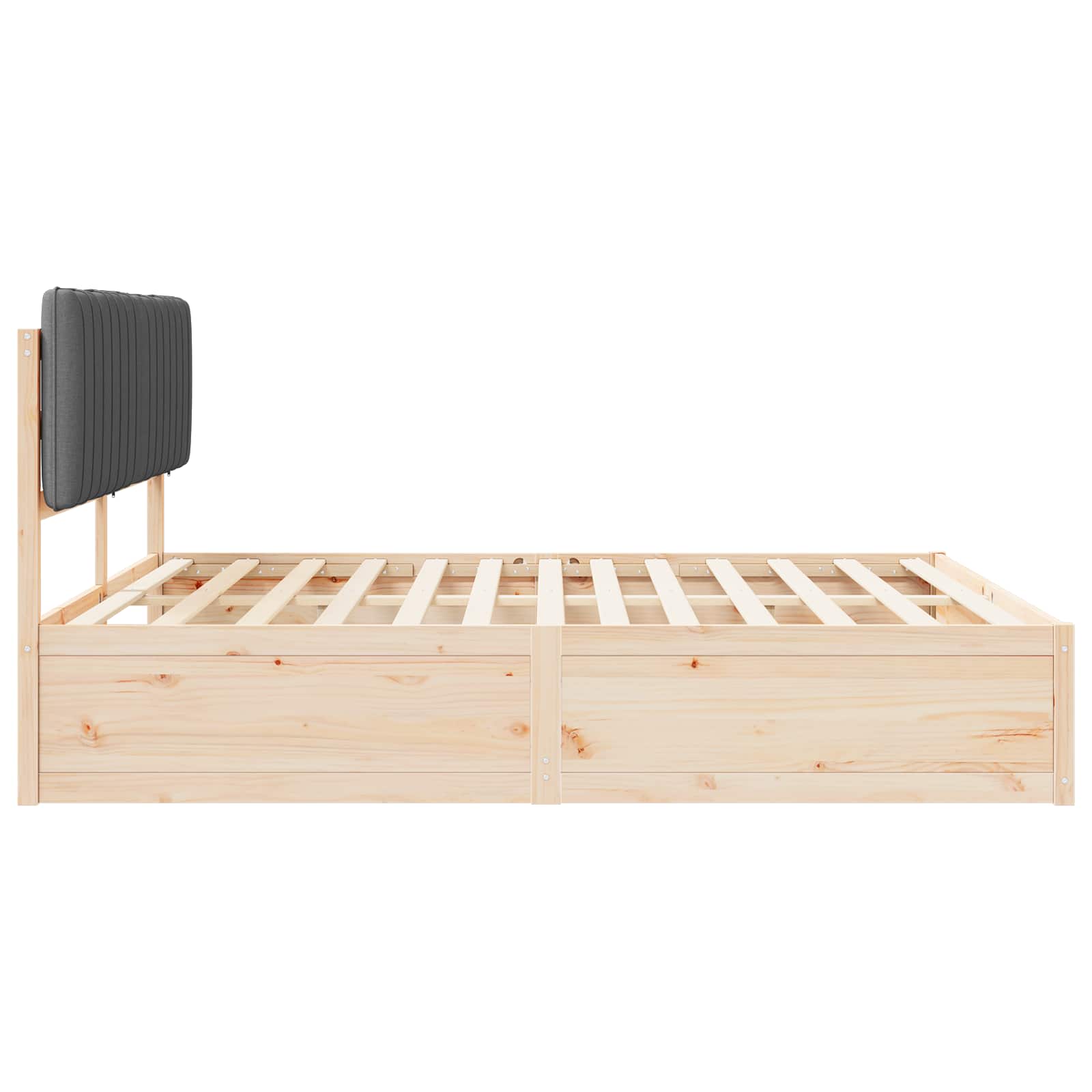 Bettgestell mit gepolstertem Kopfteil Dunkelgrau 180 x 200 cm