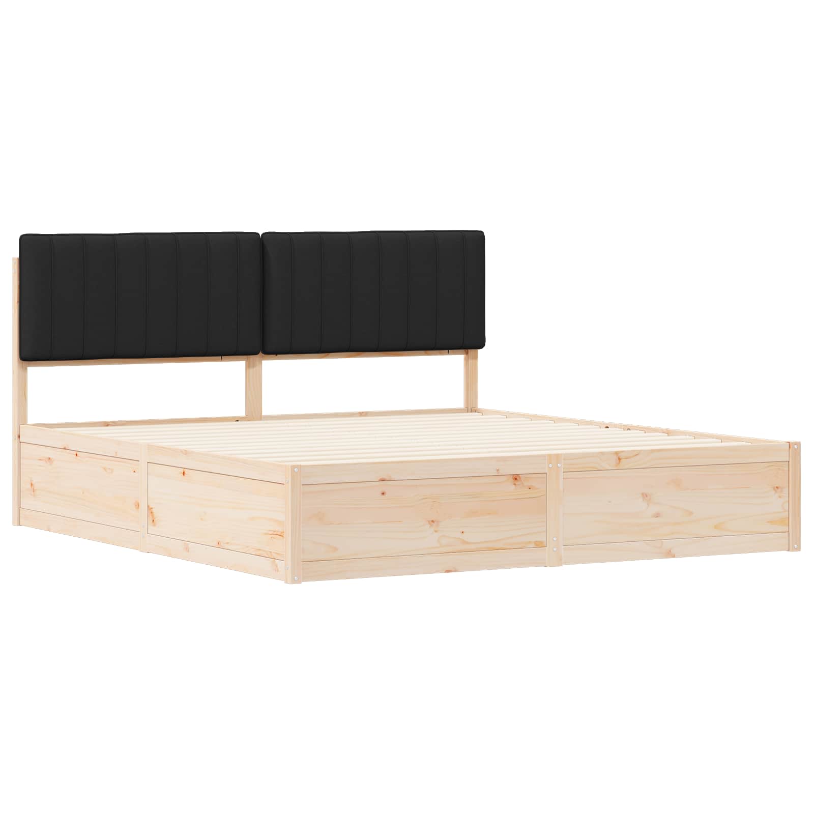 Bettgestell mit gepolstertem Kopfteil Schwarz 180 x 200 cm