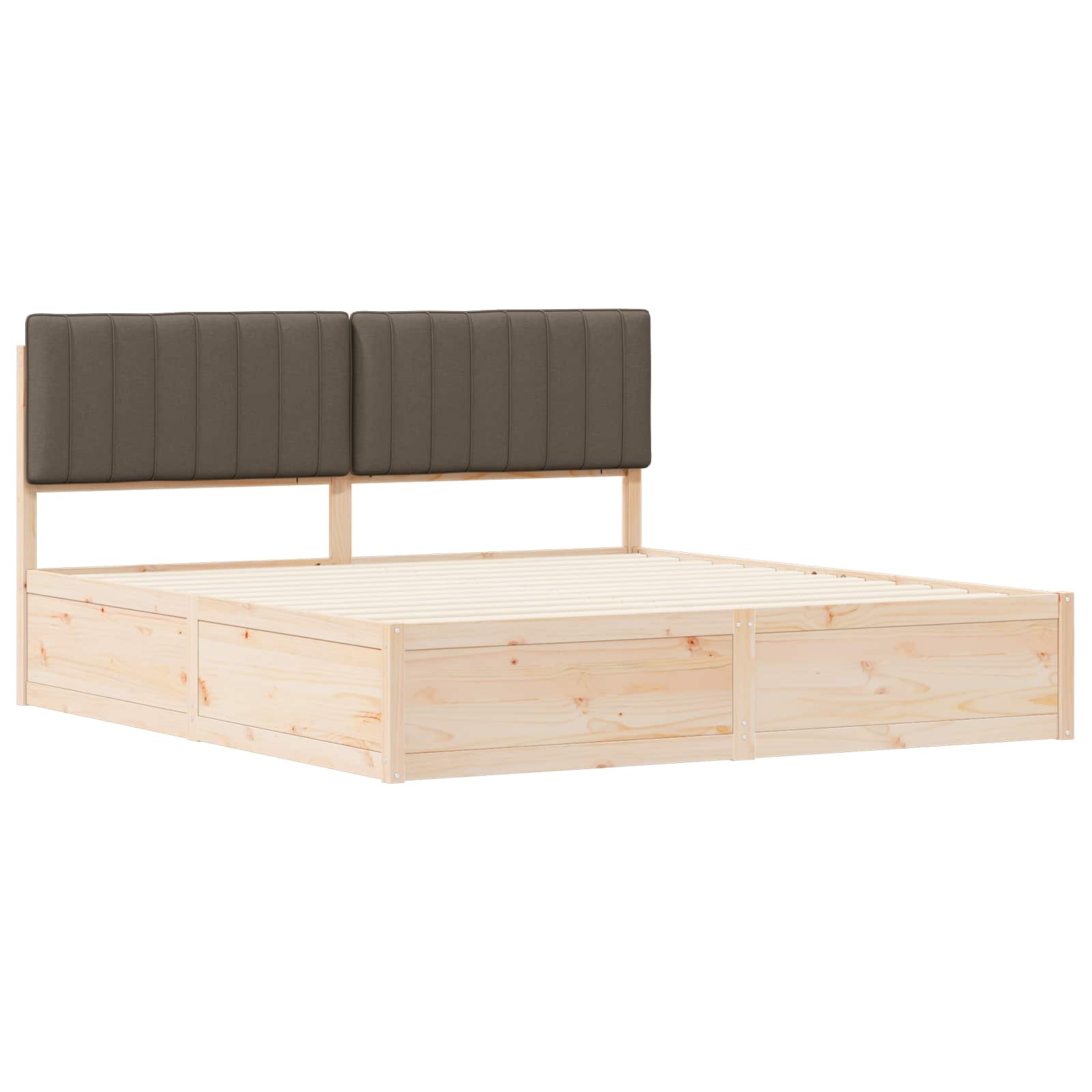 Bettgestell mit gepolstertem Kopfteil Taupe 180 x 200 cm