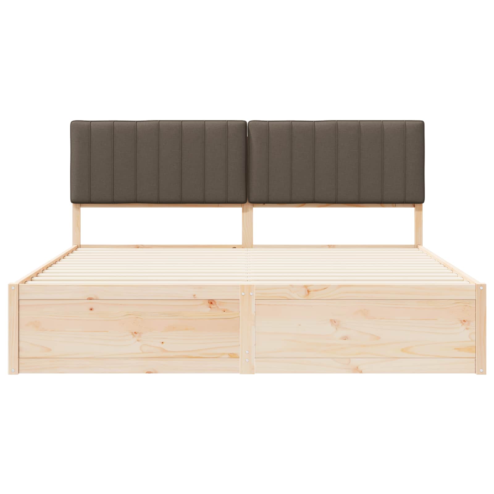 Bettgestell mit gepolstertem Kopfteil Taupe 180 x 200 cm
