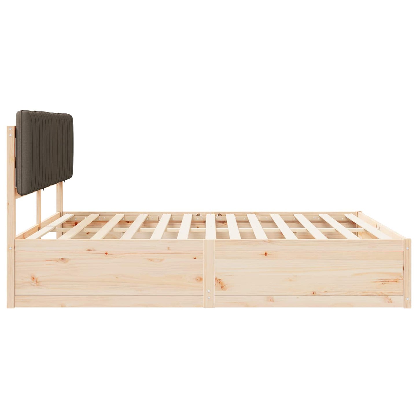 Bettgestell mit gepolstertem Kopfteil Taupe 180 x 200 cm