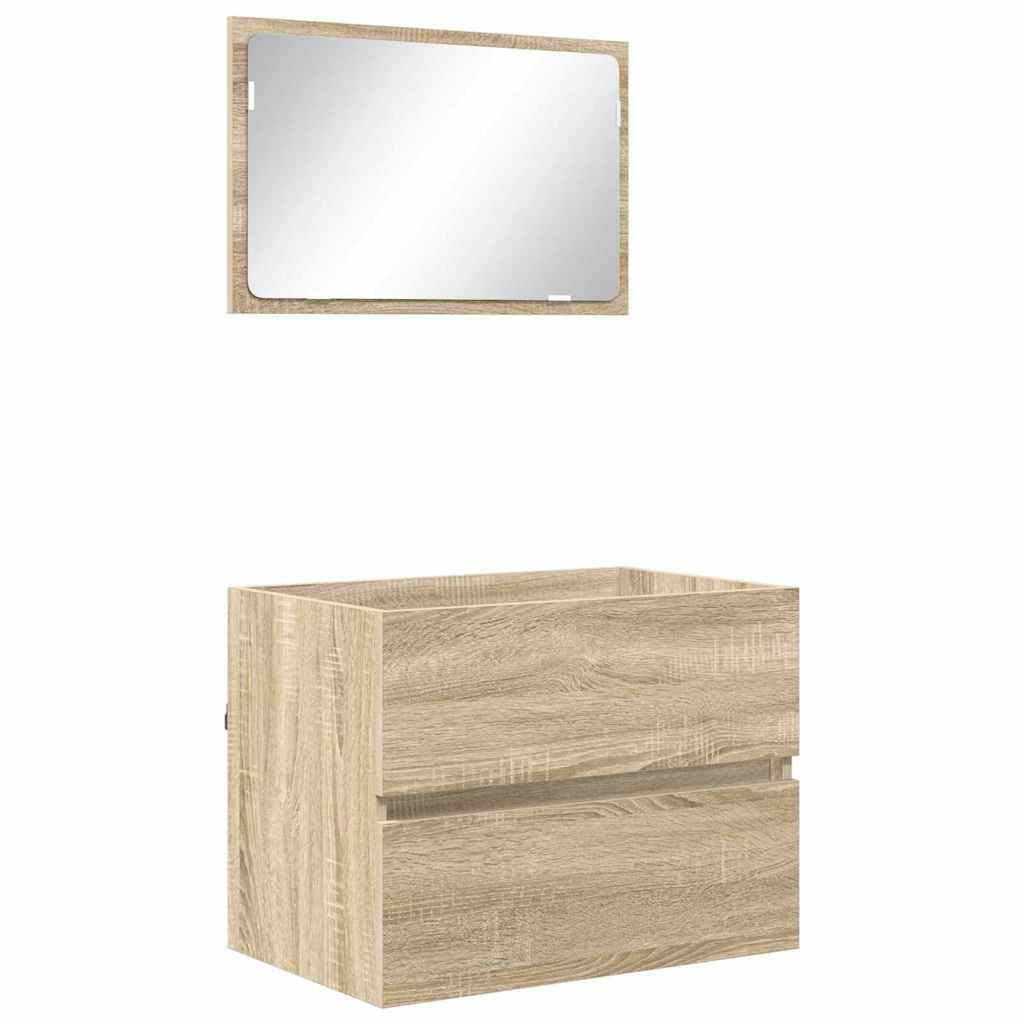 Badezimmermöbel-Set Sonoma-Eiche Holzwerkstoff