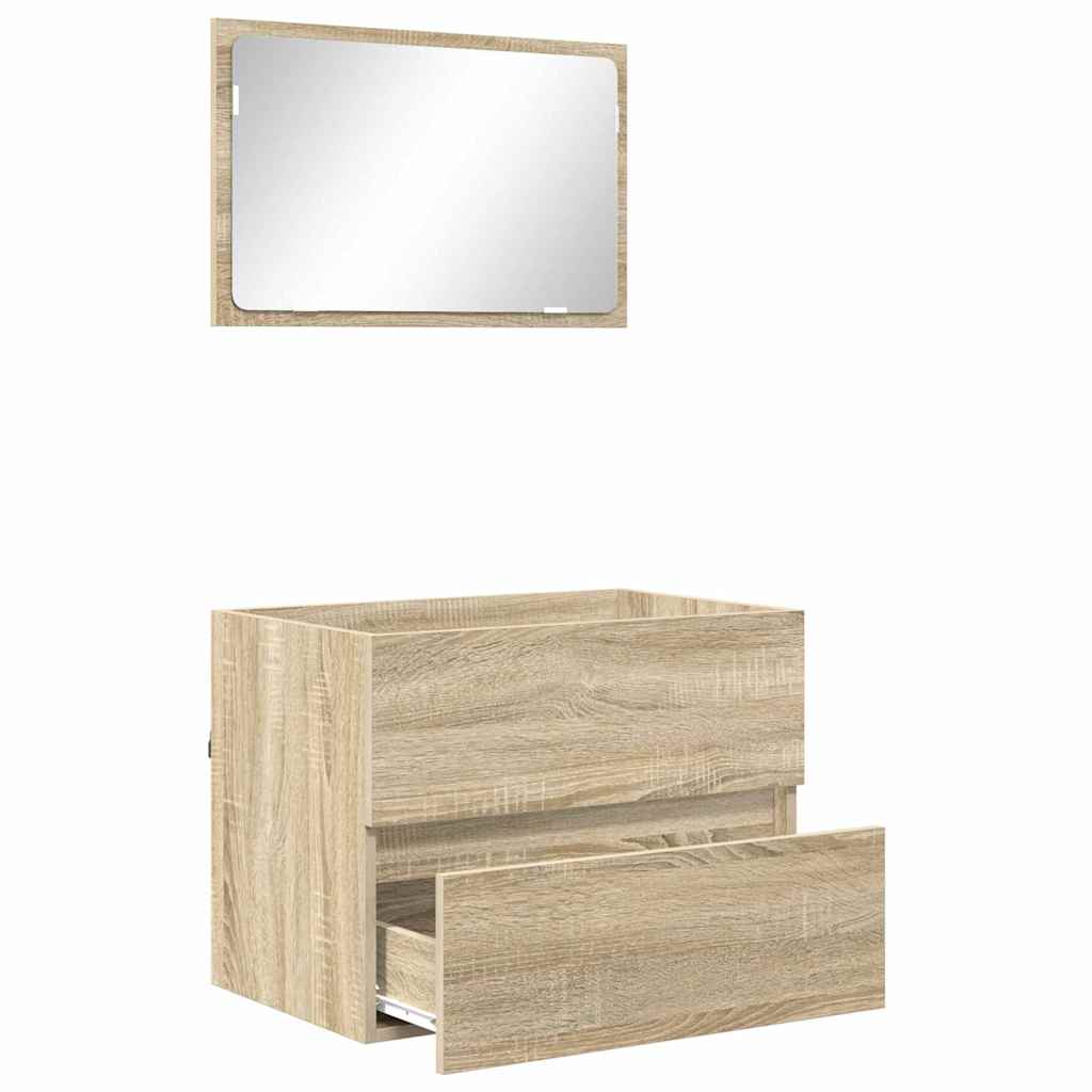 Badezimmermöbel-Set Sonoma-Eiche Holzwerkstoff