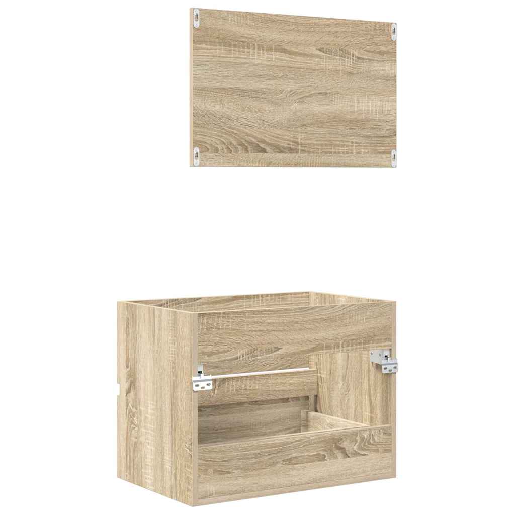 Badezimmermöbel-Set Sonoma-Eiche Holzwerkstoff