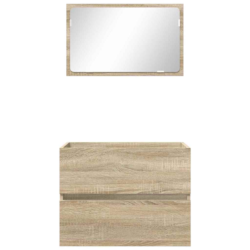 Badezimmermöbel-Set Sonoma-Eiche Holzwerkstoff