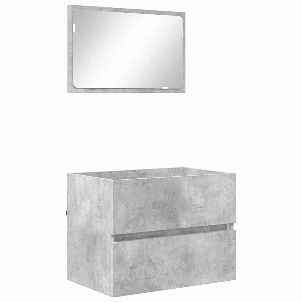 Badezimmermöbel-Set Beton Grau 60 x 38,3 x 45 cm Holzwerkstoff