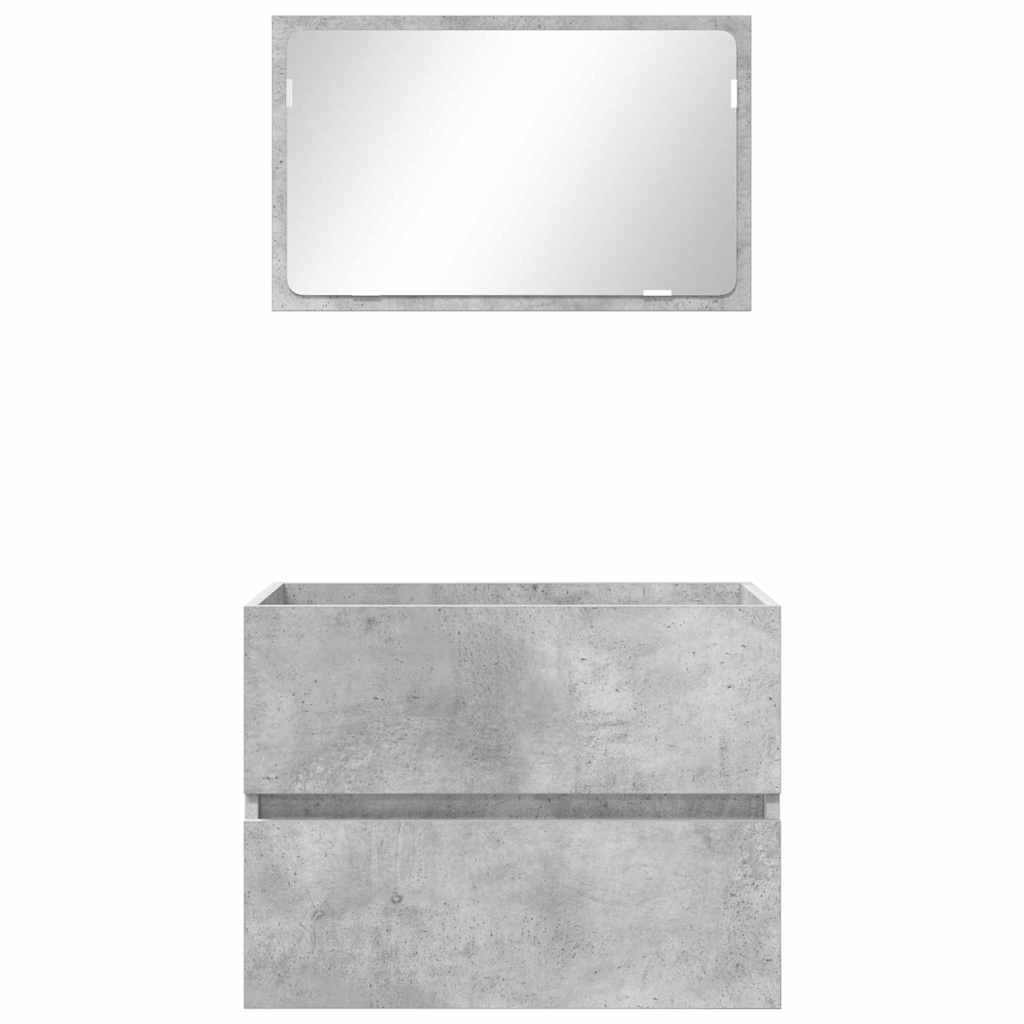 Badezimmermöbel-Set Beton Grau 60 x 38,3 x 45 cm Holzwerkstoff