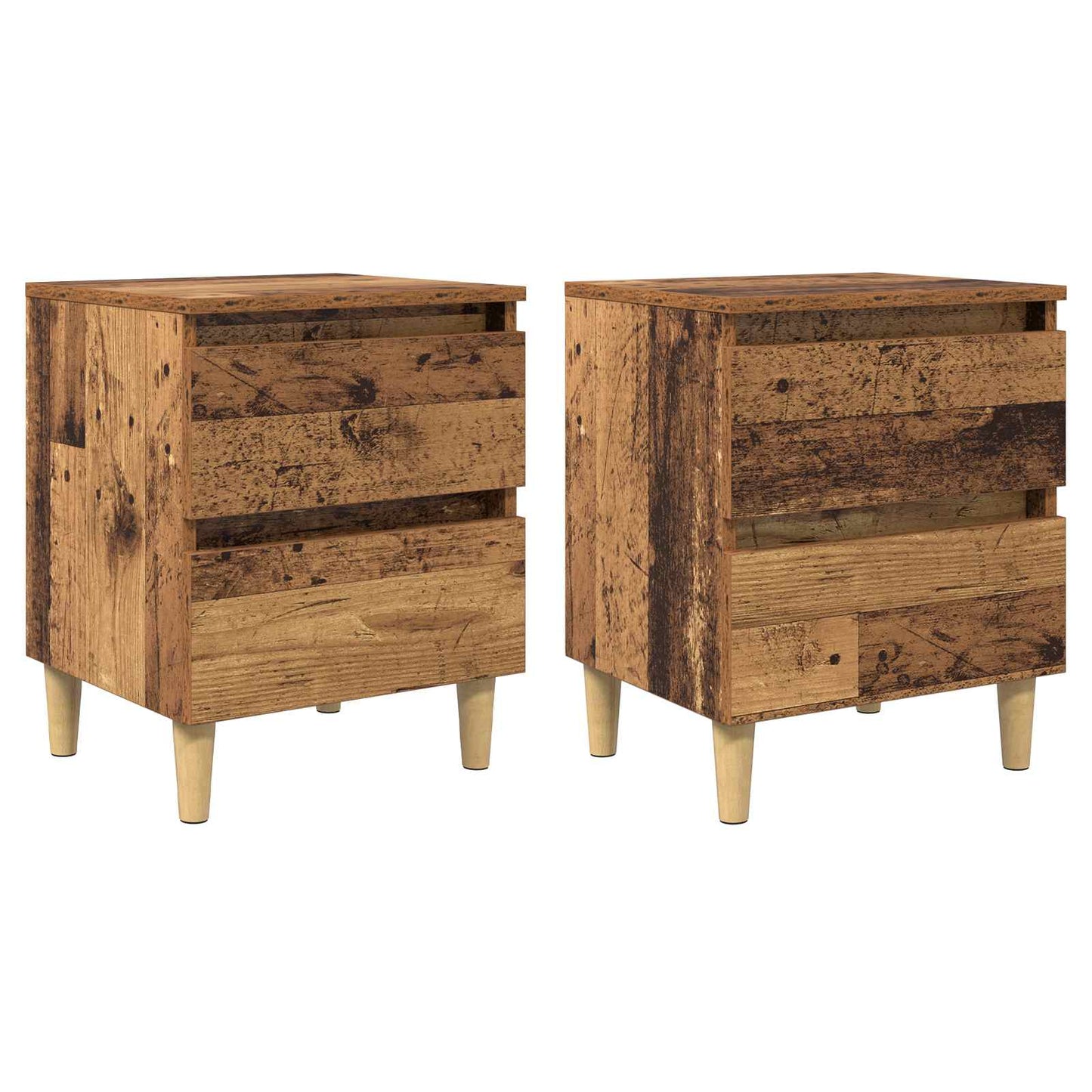 Bettschränke 2 stk. Altholz 40 x 35 x 50 cm Holzwerkstoff