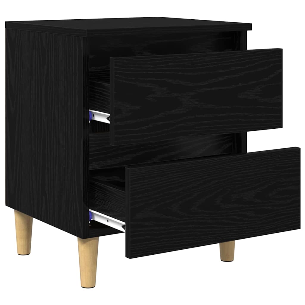 Bettschränke 2 stk. Schwarz Eichen-Optik 40 x 35 x 50 cm