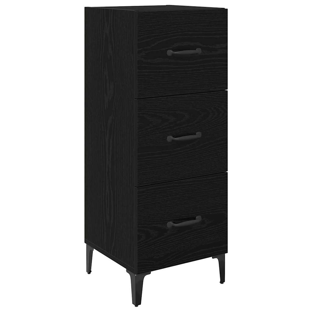 Sideboard Schwarz Eichen-Optik 34,5 x 34 x 90 cm Holzwerkstoff