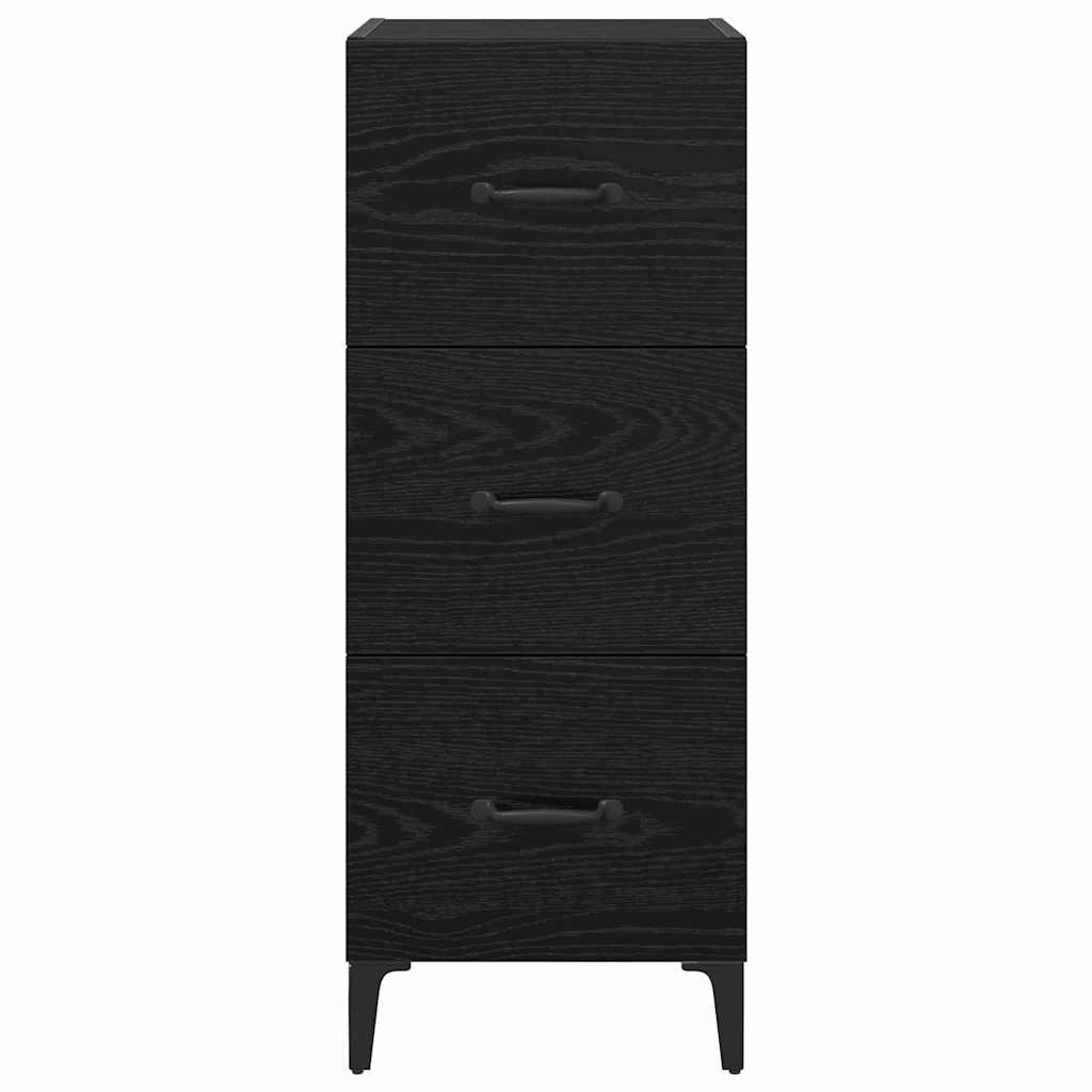 Sideboard Schwarz Eichen-Optik 34,5 x 34 x 90 cm Holzwerkstoff