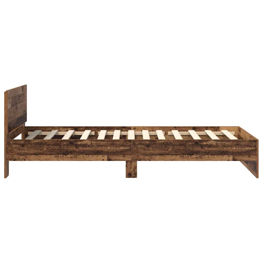 Bettrahmen mit Kopfteil Altholz 100 x 200 cm Holzwerkstoff