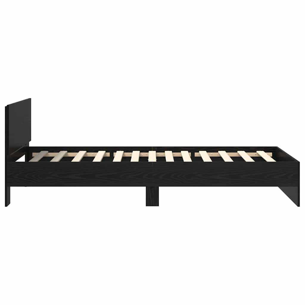 Bettrahmen Schwarz Eichen-Optik 100 x 200 cm Holzwerkstoff
