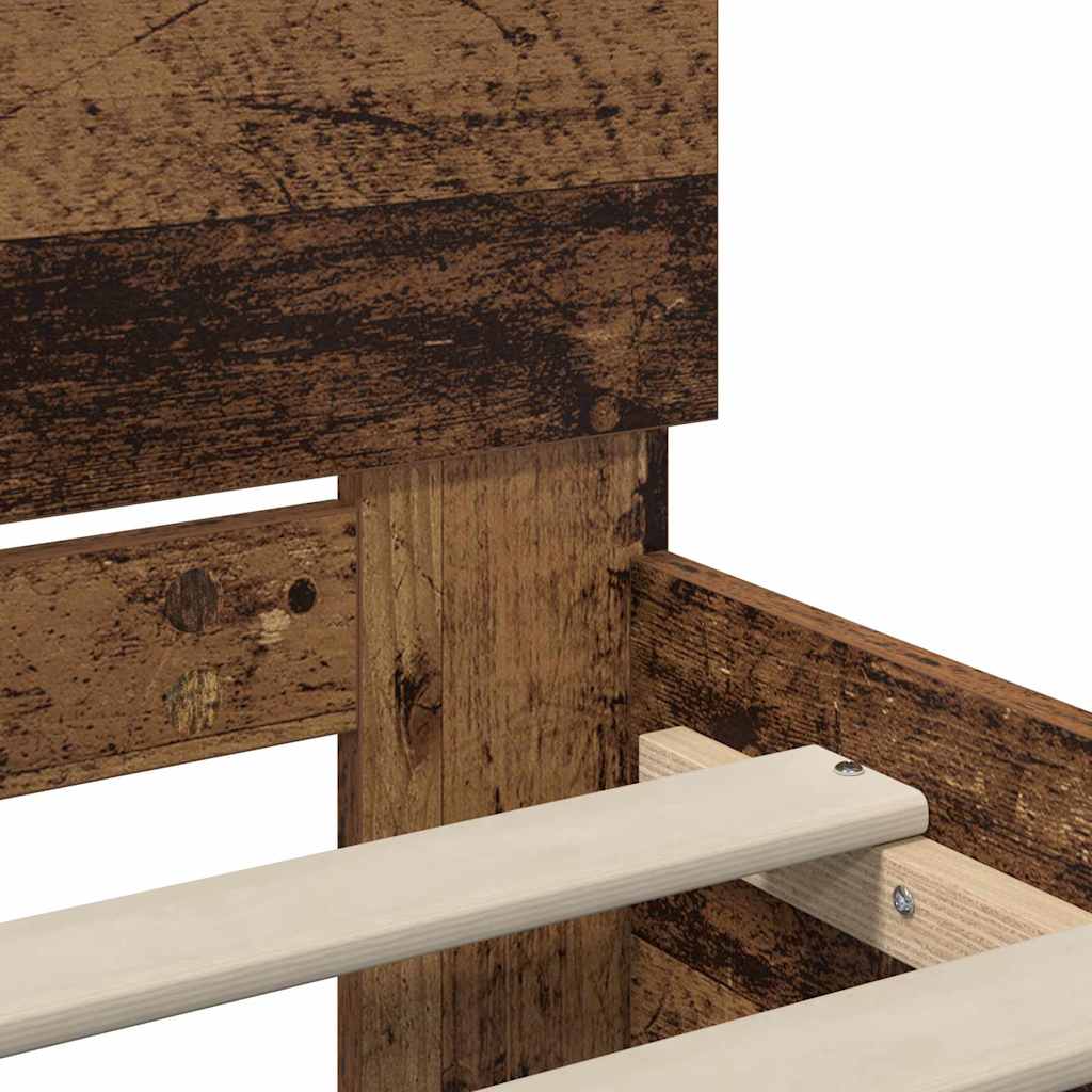 Bettrahmen mit Kopfteil Altholz 90 x 200 cm Holzwerkstoff