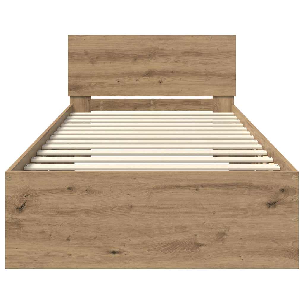 Bettrahmen mit Kopfteil Artisan-Eiche 90 x 190 cm Holzwerkstoff