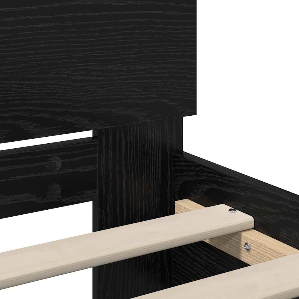 Bettrahmen Schwarz Eichen-Optik 90 x 190 cm Holzwerkstoff