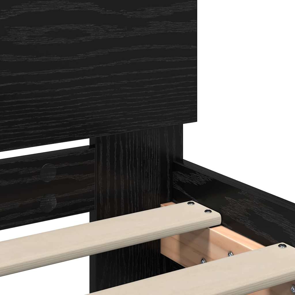 Bettrahmen Schwarz Eichen-Optik 75 x 190 cm Holzwerkstoff