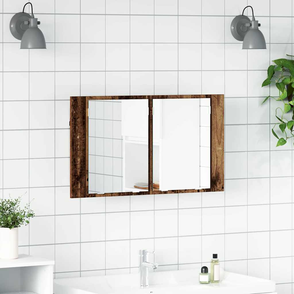 Badezimmerspiegelschrank Altholz 80 x 12 x 45 cm Holzwerkstoff