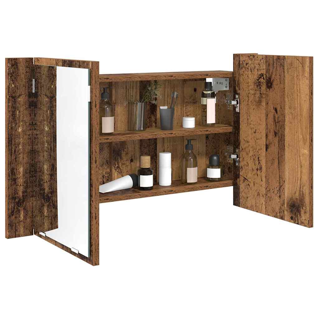 Badezimmerspiegelschrank Altholz 80 x 12 x 45 cm Holzwerkstoff