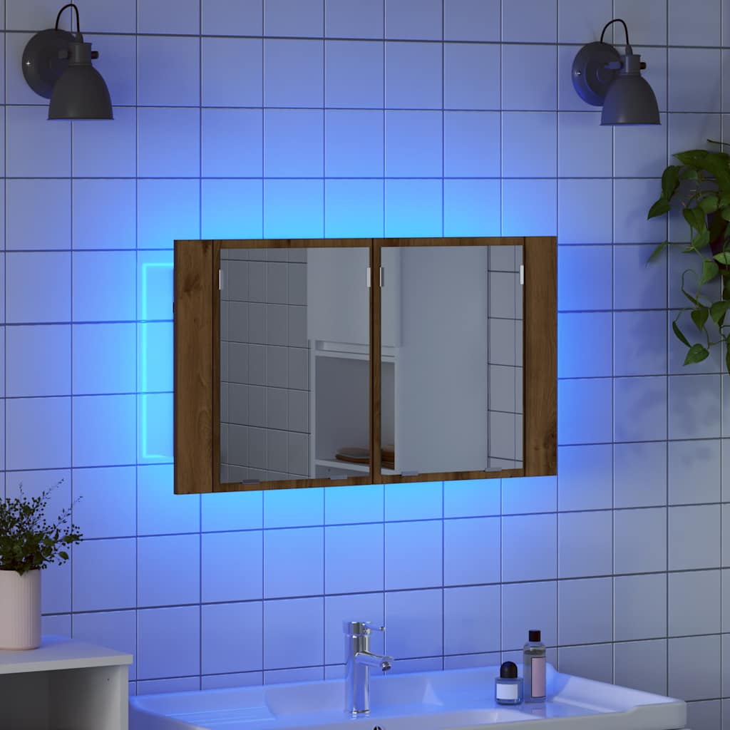 Badezimmerspiegelschrank Artisan-Eiche 80 x 12 x 45 cm