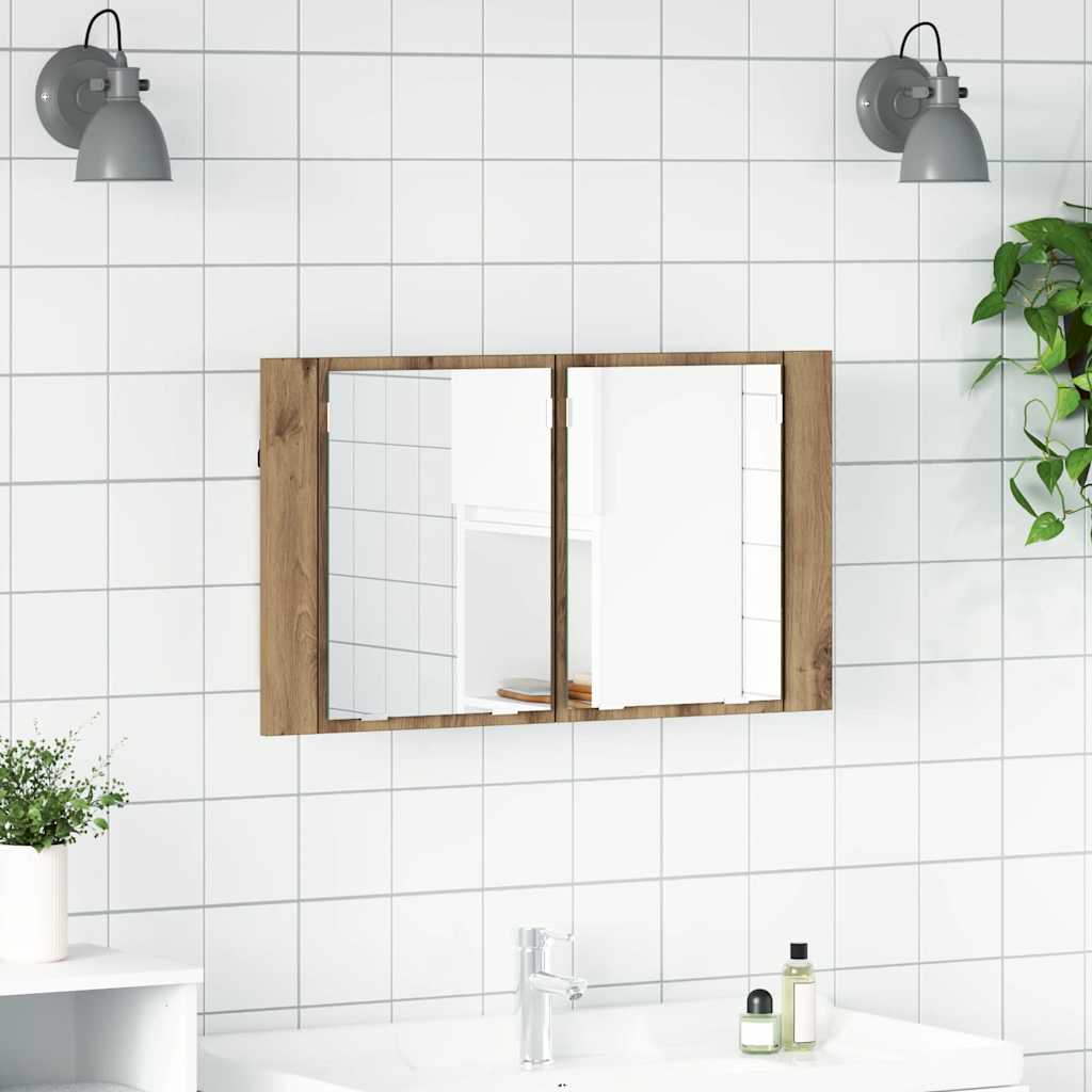 Badezimmerspiegelschrank Artisan-Eiche 80 x 12 x 45 cm