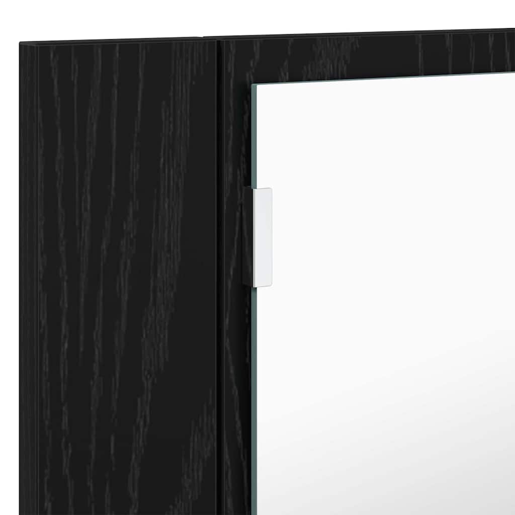 Badezimmerspiegelschrank Schwarz Eichen-Optik 80 x 12 x 45 cm