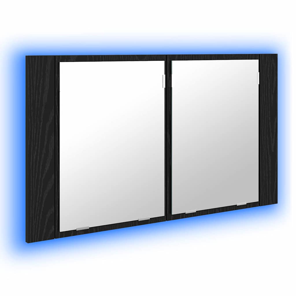 Badezimmerspiegelschrank Schwarz Eichen-Optik 80 x 12 x 45 cm