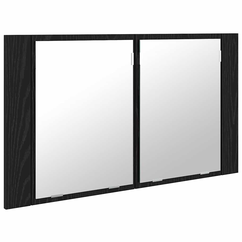 Badezimmerspiegelschrank Schwarz Eichen-Optik 80 x 12 x 45 cm