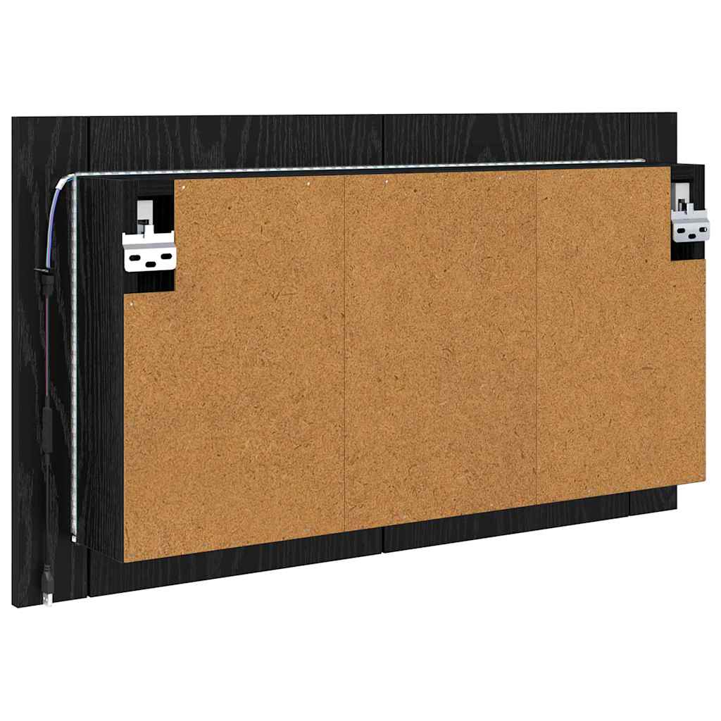 Badezimmerspiegelschrank Schwarz Eichen-Optik 80 x 12 x 45 cm
