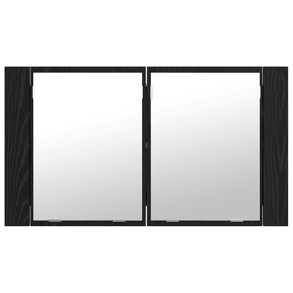 Badezimmerspiegelschrank Schwarz Eichen-Optik 80 x 12 x 45 cm