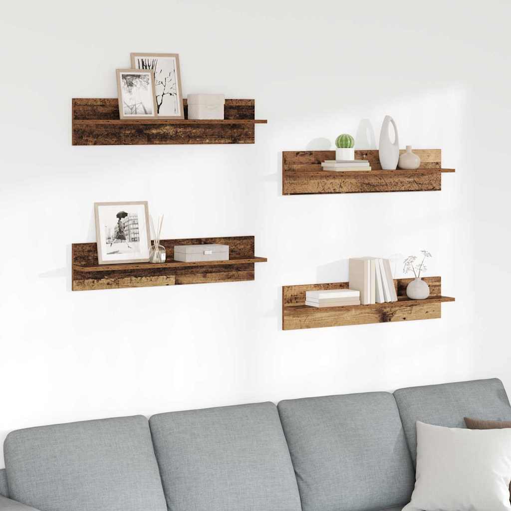 Wandregale 4 stk. Altholz 80 x 11,5 x 18 cm Holzwerkstoff