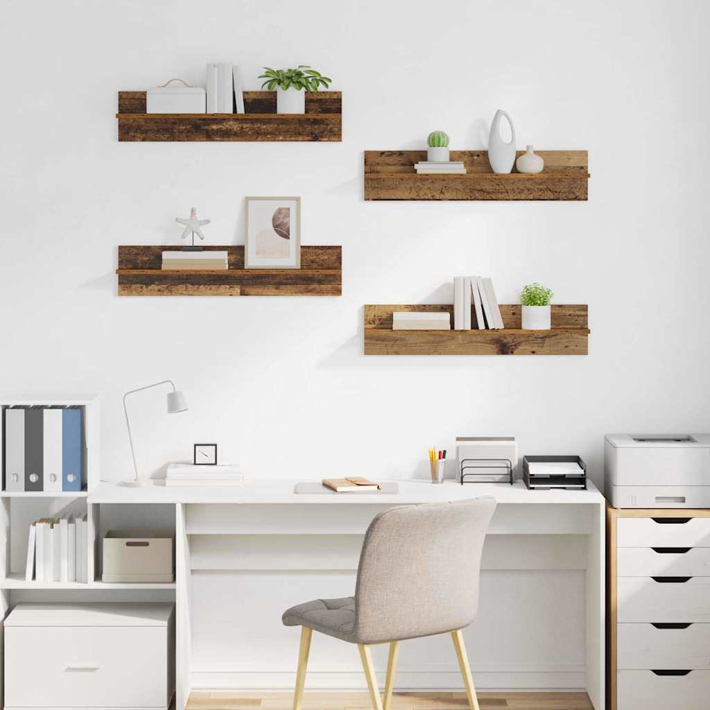 Wandregale 4 stk. Altholz 80 x 11,5 x 18 cm Holzwerkstoff