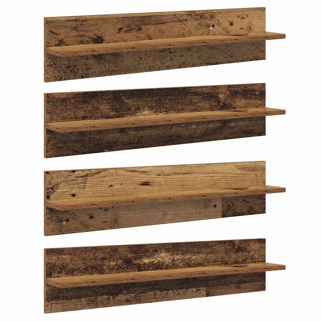 Wandregale 4 stk. Altholz 80 x 11,5 x 18 cm Holzwerkstoff