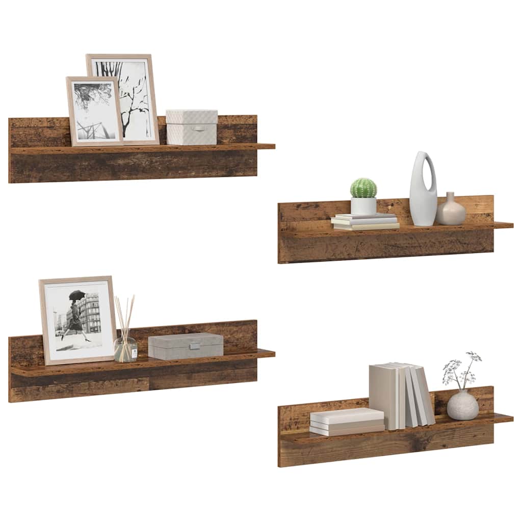 Wandregale 4 stk. Altholz 80 x 11,5 x 18 cm Holzwerkstoff