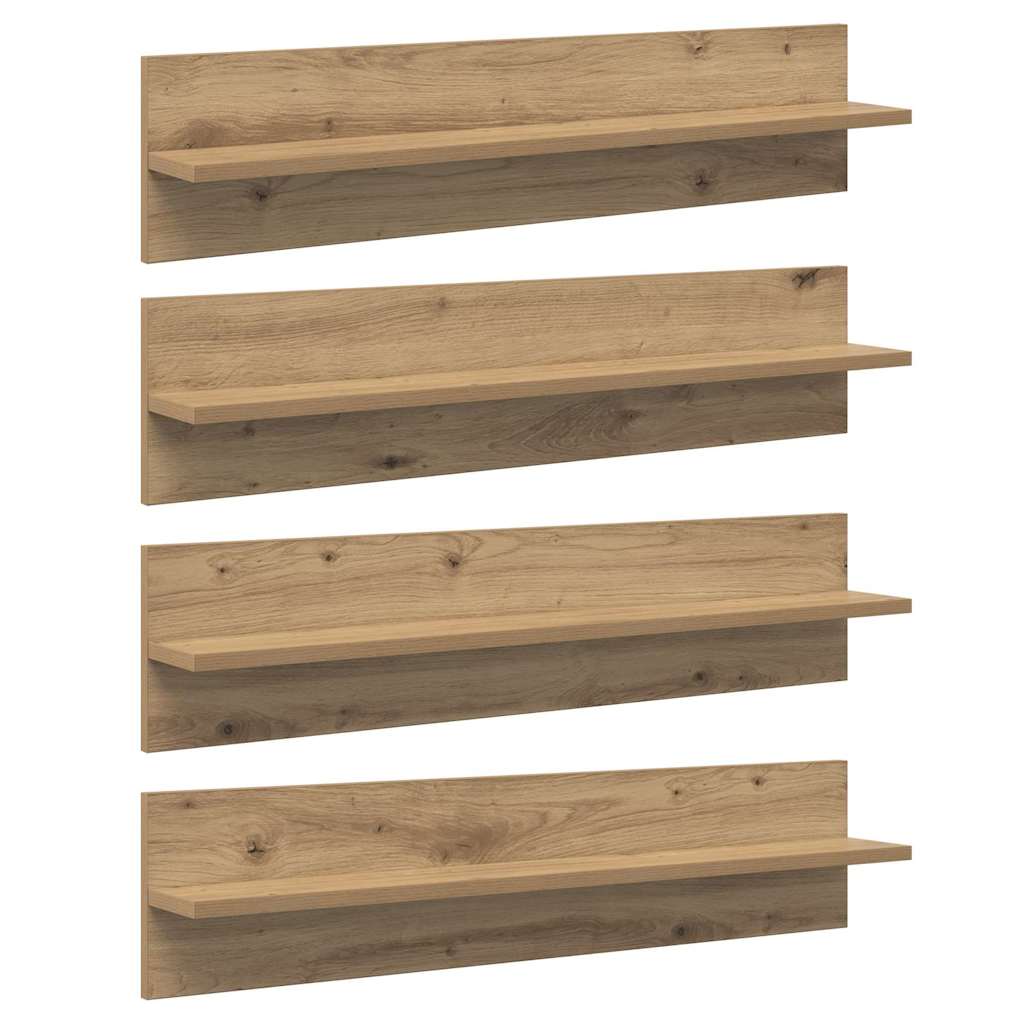 Wandregale 4 stk. Artisan-Eiche 80 x 11,5 x 18 cm Holzwerkstoff