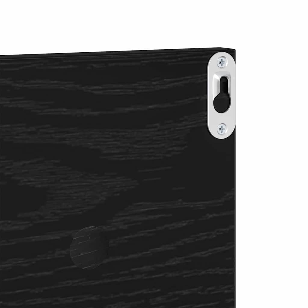 Wandregale 4 stk. Schwarz Eichen-Optik 80 x 11,5 x 18 cm