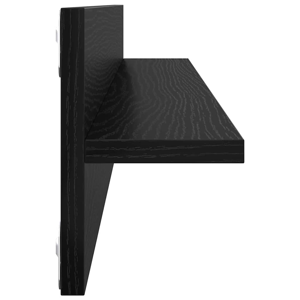 Wandregale 4 stk. Schwarz Eichen-Optik 80 x 11,5 x 18 cm
