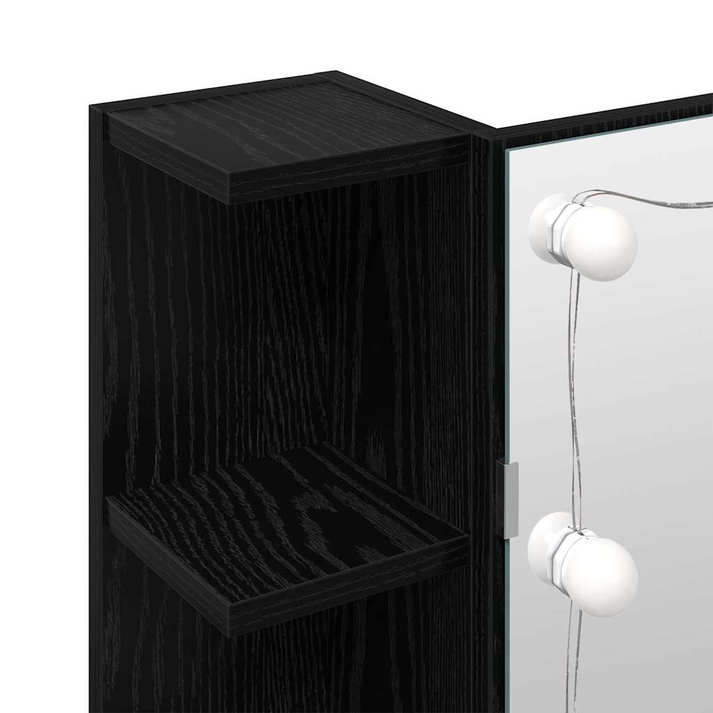 Spiegelschrank Schwarz Eichen-Optik 70 x 16,5 x 60 cm