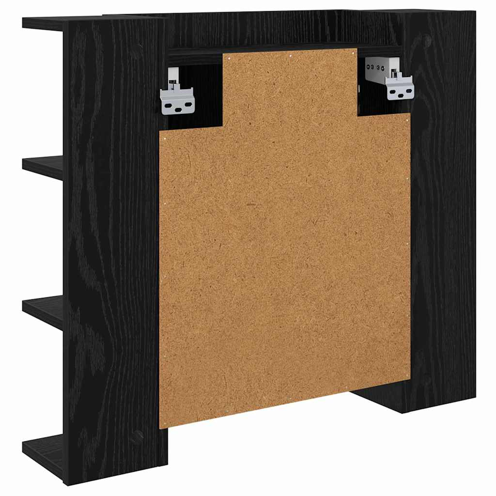 Spiegelschrank Schwarz Eichen-Optik 70 x 16,5 x 60 cm