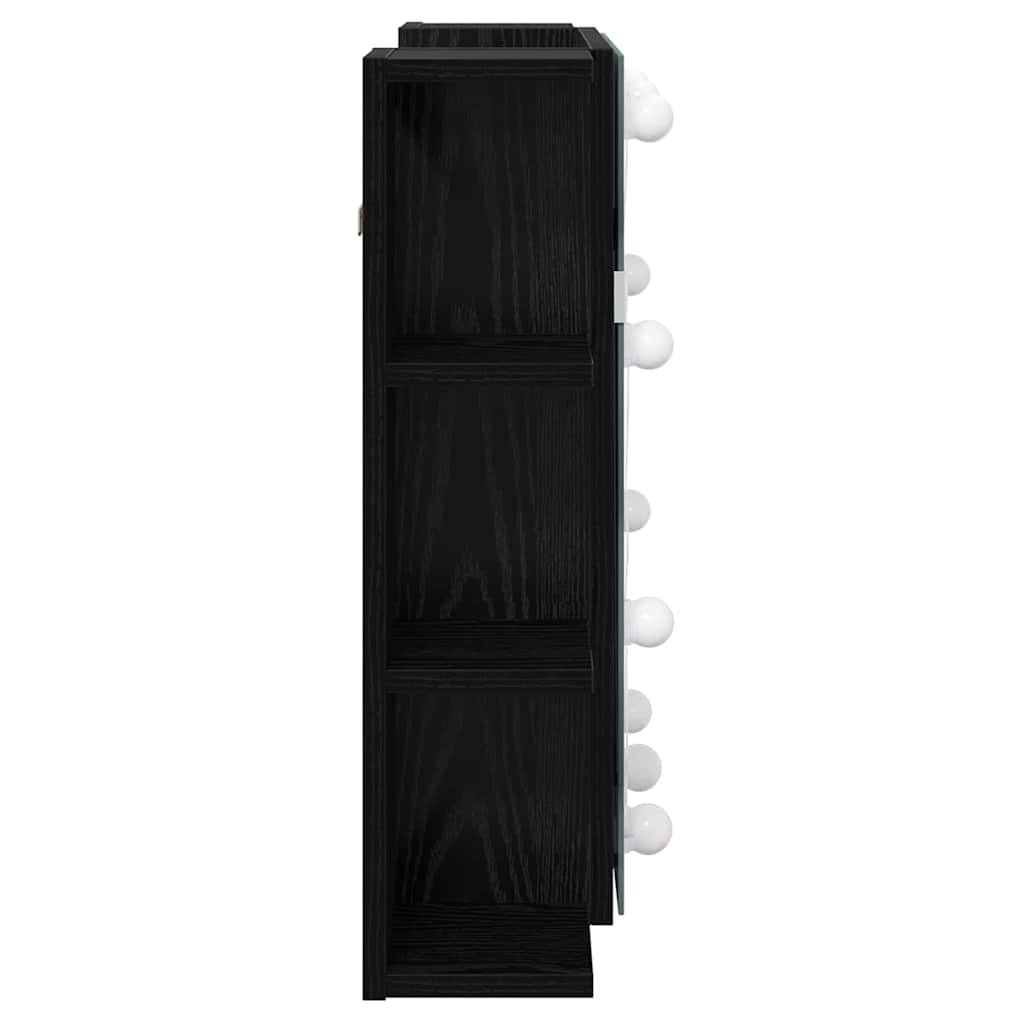 Spiegelschrank Schwarz Eichen-Optik 70 x 16,5 x 60 cm